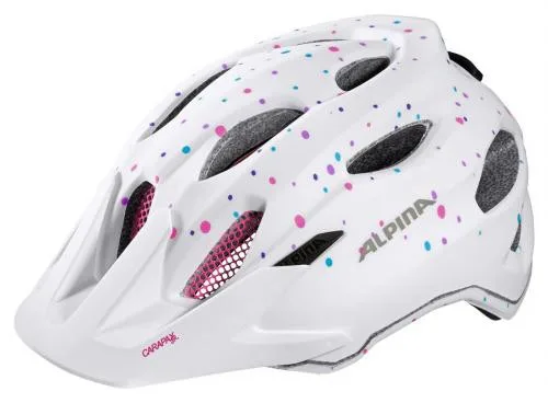 ALPINA Cyklistická prilba Carapax JR bielo-bodkovaná