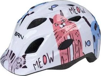Prilba detská BRN In-Mould, biela s motívom, S (48-52cm) s otoč.uťah.
