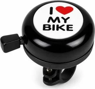 Zvonček oceľ farebný I love my bike