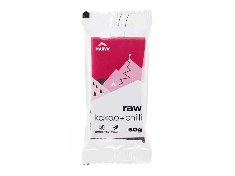MARVA RAW tyčinka, kakao + chilli, 50 g