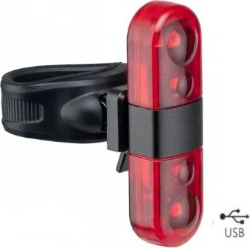 Svetlo zadné MPB 4 LED, 25Lm, 5F, USB nabíjanie, v blistri. V cene výrobku je zahrnutý recykl.pop.pre SR v sume 0,1248 €/kg.