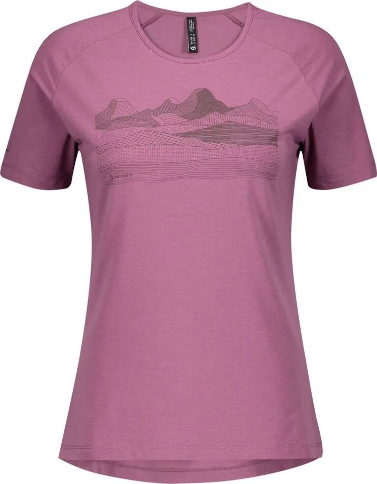 Dámske tričko Scott Trail MTN DRI Graphic, krátky rukáv, Cassis Pink