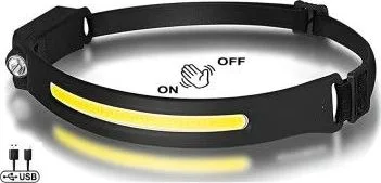 Svetlo predné čelovka TR-516R, 3W LED Cree XPE, USB nabíjanie. Svetlo predné čelovka 5 Watt 1 LED + 4F, pohyb.senzor. V cene výr