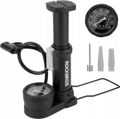 Pumpa RockBros, nožná s manometrom, 11 bar / 160 psi, dural