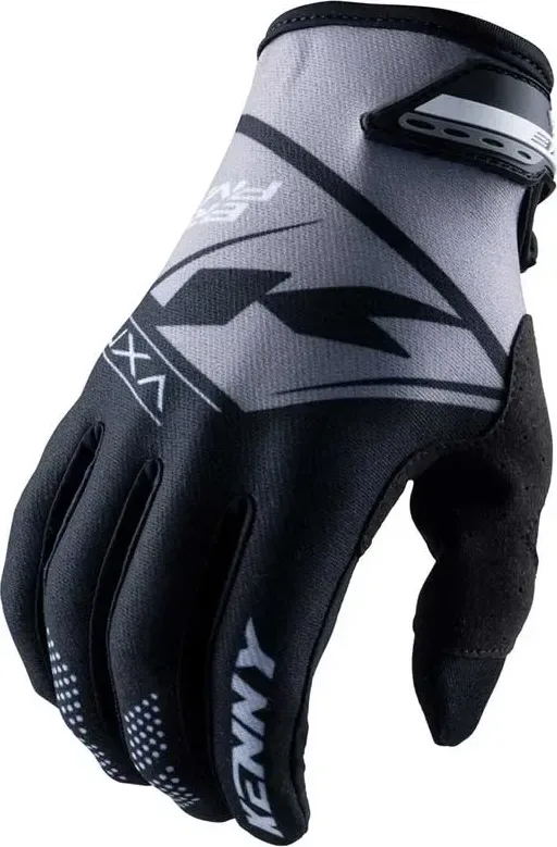 KENNY Cyklistické rukavice BRAVE BLACK 12, Čierna/Sivá
