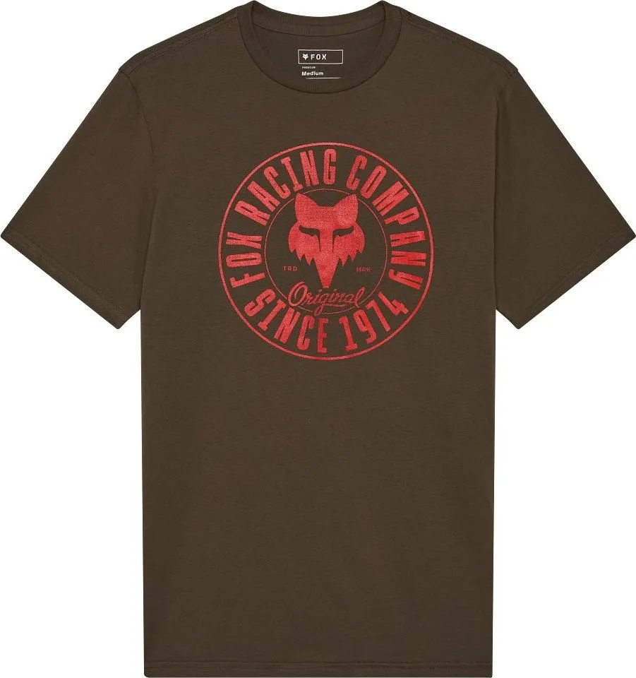 Pánske tričko Fox Emblem Premium, krátky rukáv, Military