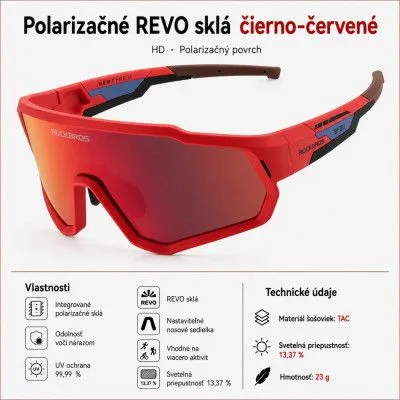 Okuliare Rockbros, detské, červené
