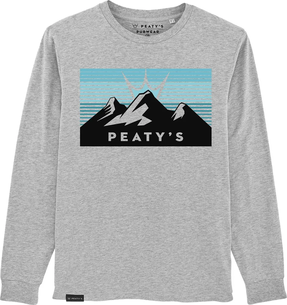 Tričko s dlhým rukávom Peaty's Pubwear 3 Peaks Sunrise / Heather Grey