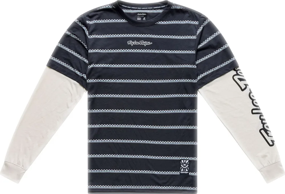 Pánsky dres s dlhým rukávom TLD Skyline Fakie Ride Tee Stripe Carbon