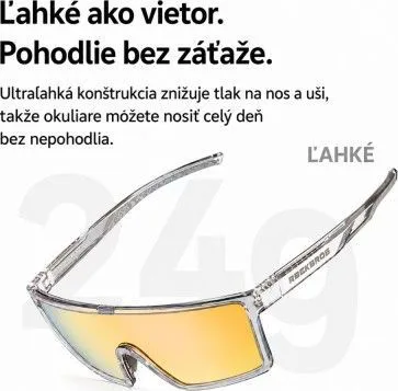 Okuliare Rockbros,transparentné sivé