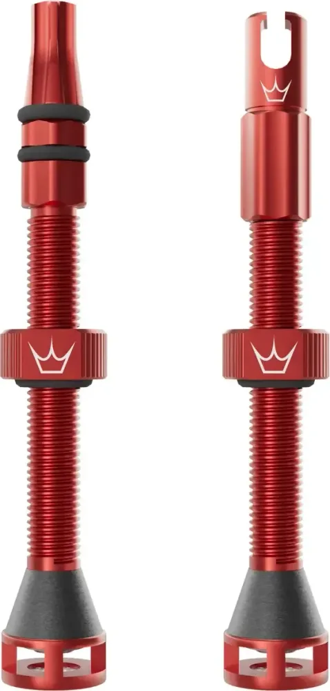 Bezdušové ventily Peaty's Holeshot Fast Flow 60 mm Red