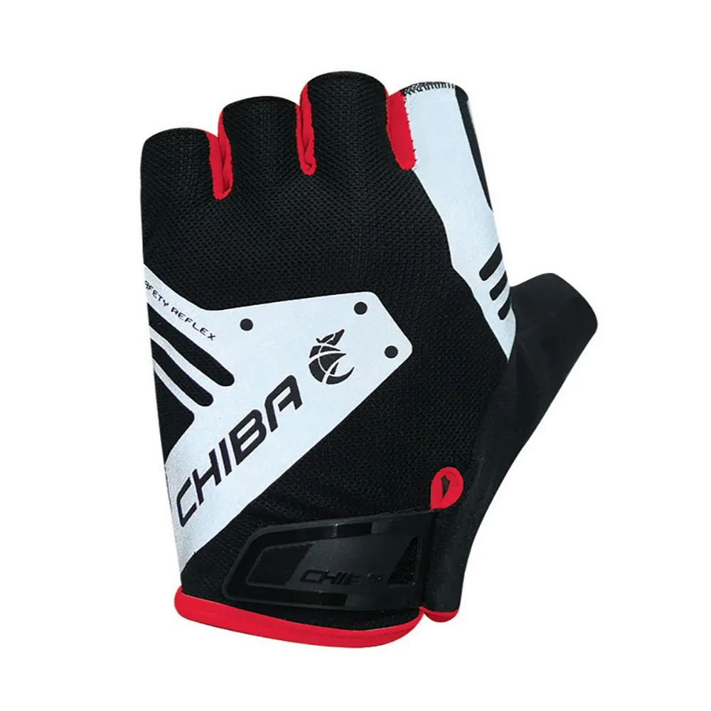 Chiba Cyklistické rukavice Air Plus Reflex L, Čierna/Červená