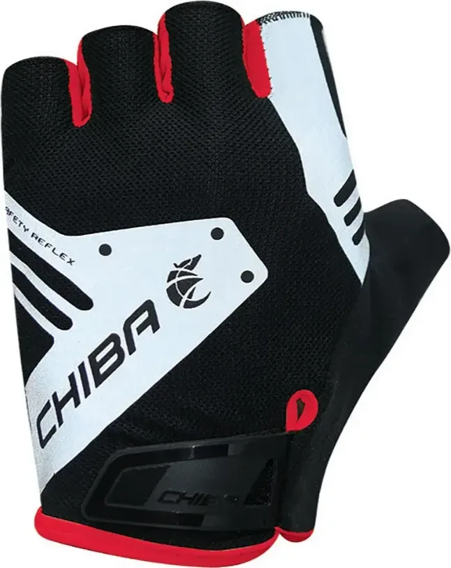 Chiba Cyklistické rukavice Air Plus Reflex L, Čierna/Červená