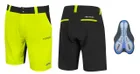 FORCE kraťasy BLADE MTB s odnímateľnou vložkou, čierno-fluo