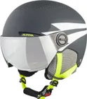 ALPINA Juniorská lyžiarska prilba ZUPO VISOR charcoal-neon mat