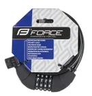 FORCE zámok LUX špirálový kódový 85cm / 10mm + držiak, čierny