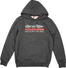 Mikina s kapucňou TLD Factory Racing Black Heather / Red