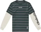 Pánsky dres s dlhým rukávom TLD Skyline Fakie Ride Tee Stripe Dark Forest