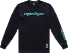 Pánsky dres s dlhým rukávom TLD Skyline Ride Tee Signature Black / Real Teal