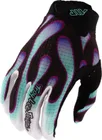 Detské rukavice TLD Youth Air Overspray Black / Real Teal