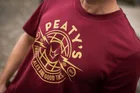 Tričko s krátkym rukávom Peaty's Pubwear Trails & Ales Crest / Burgundy